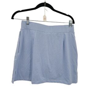 Izod Golf Skirt Skort Candy Striper Blue Short Lined Elastic Waist Pockets S